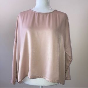 Xirena Satin Blouse Pink-Nude XS